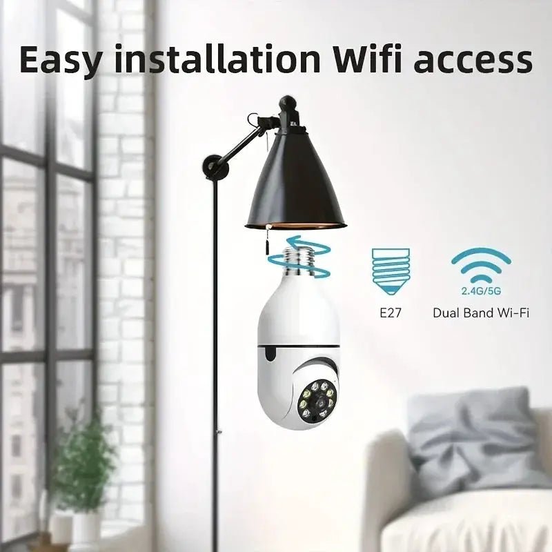 Smart Bulb Security Camera 360 Degree WiFi 5GHz Outdoor E27 Socket See Angles