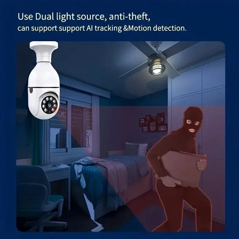 Smart Bulb Security Camera 360 Degree WiFi 5GHz Outdoor E27 Socket See Angles