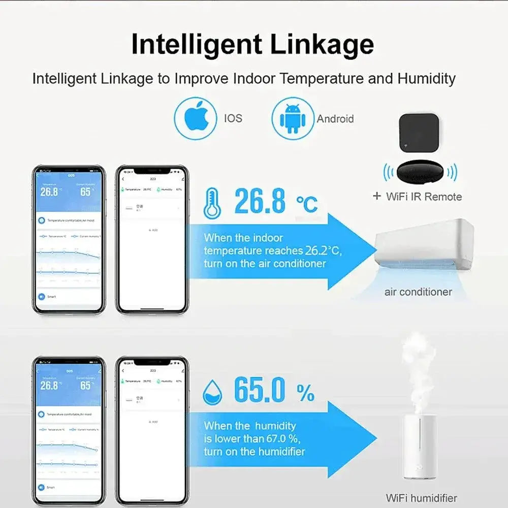Smart WiFi Climate Control Sensor Hygrometer Thermometer
