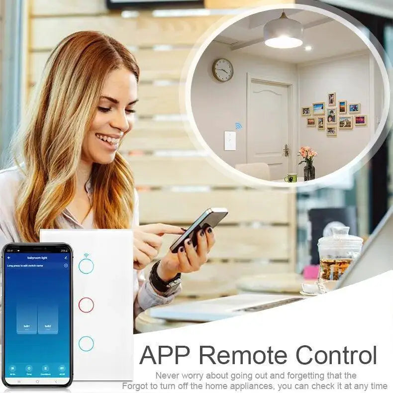 Smart Home Lighting Control Voice App Enabled Wall Switch