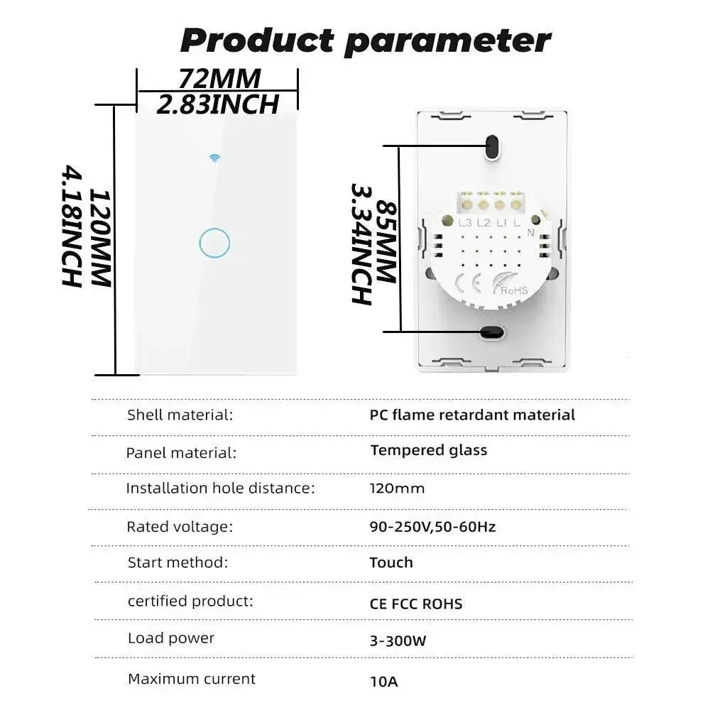 Smart Home Lighting Control Voice App Enabled Wall Switch