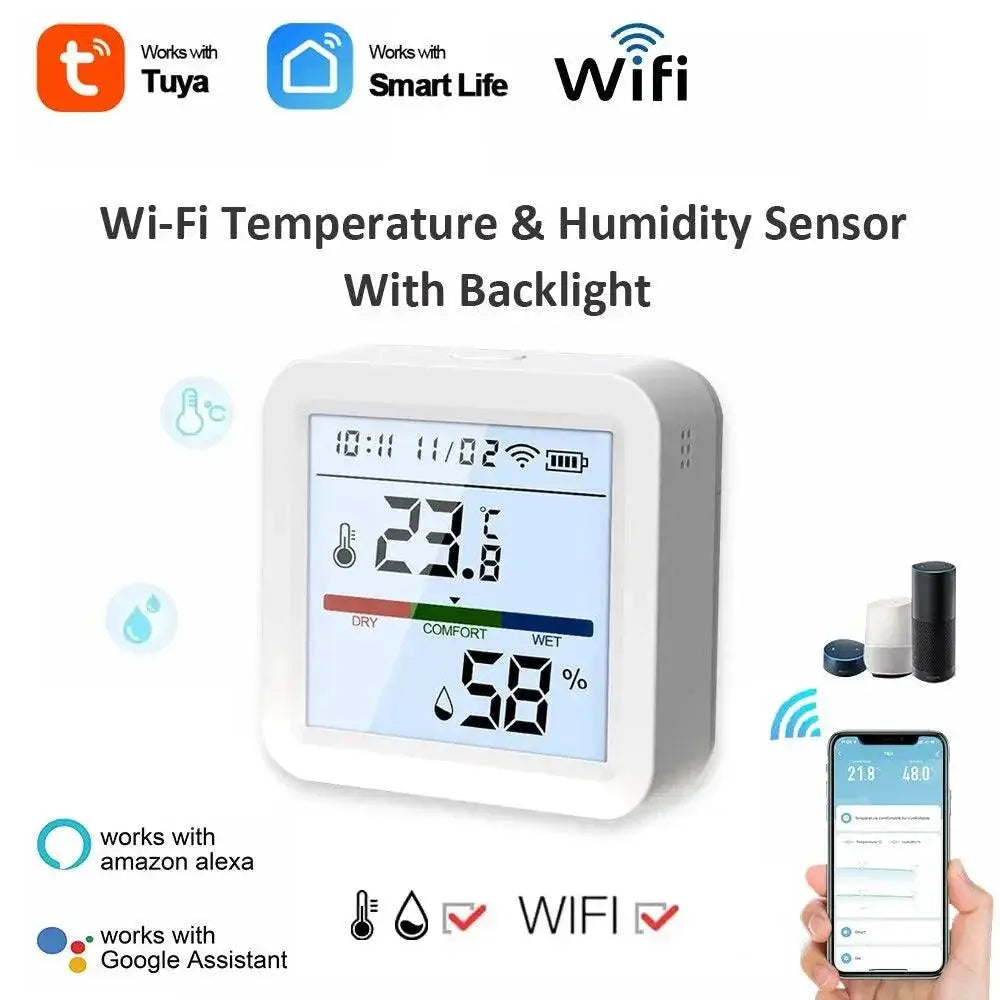 Smart Hygrometer Thermometer Sensor Real Time Monitoring
