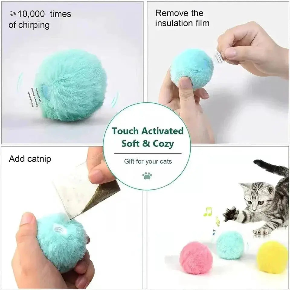 Smart Interactive Cat Toy Ball With Realistic Sounds Fun