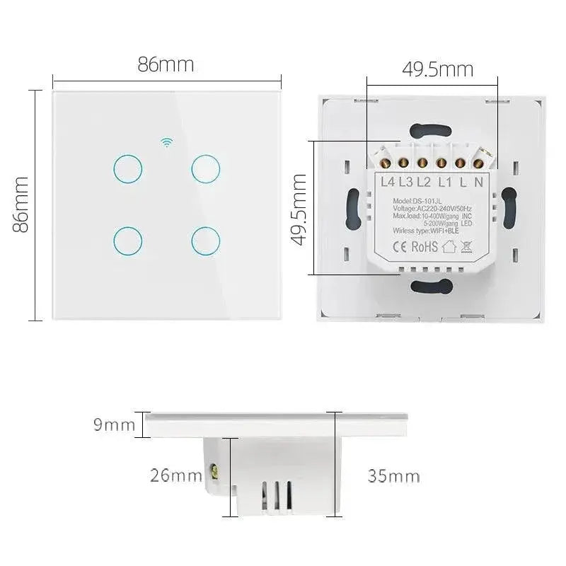 Smart WiFi Touch Light Switch Alexa Google Home Control