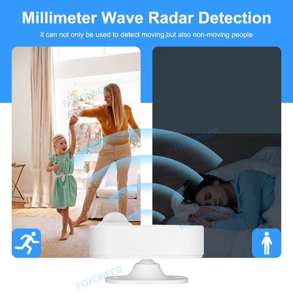 Smart Zigbee Human Presence Sensor C3007 - 24GHz MmWave Radar PIR Luminance Data