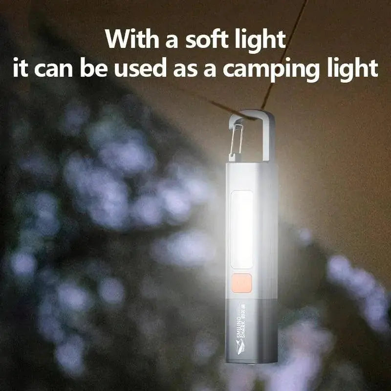 Smiling Shark LED Flashlight USB Rechargeable Waterproof