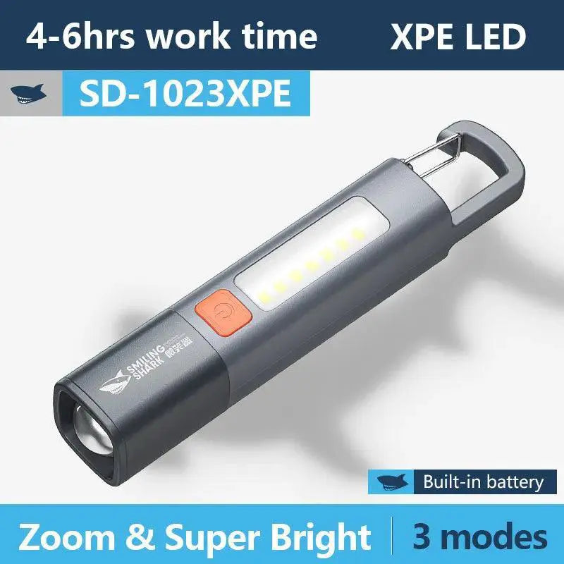 Smiling Shark LED Flashlight USB Rechargeable Waterproof