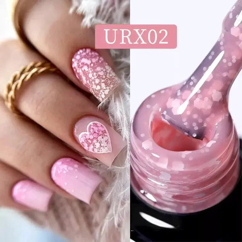 Snowflake Glitter Gel Nail Polish Set Sparkling Snow Nails
