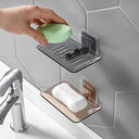 Soap Rack: Wall Mounted Double Layer Soap Holder Storage
