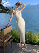 Chic Feather Tassel Dress for Weddings