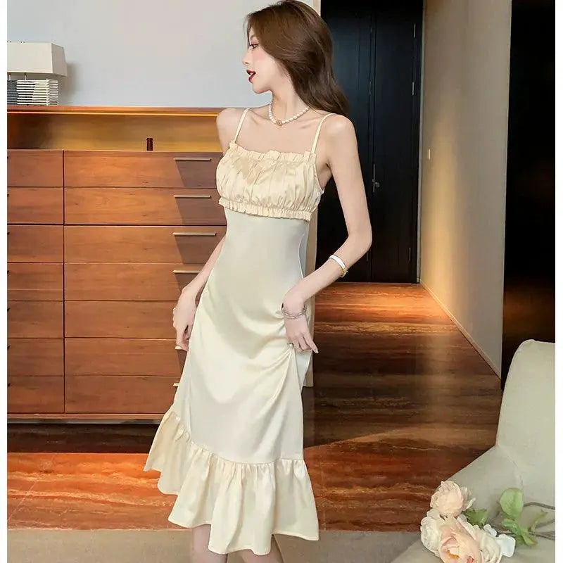 Socialite Fishtail Satin Dress Timeless Elegance Grace