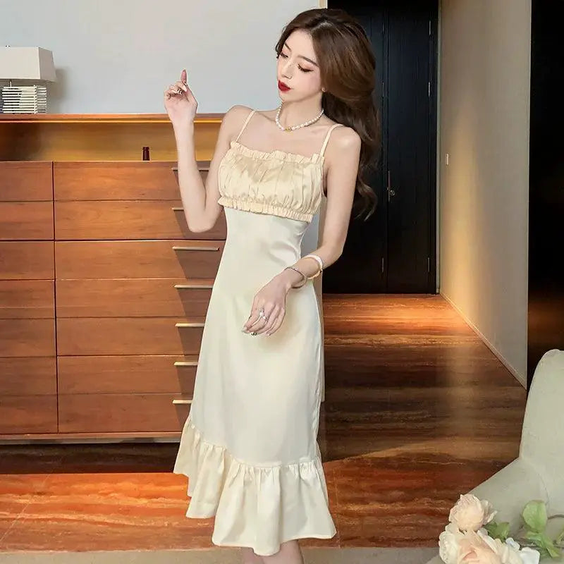 Socialite Fishtail Satin Dress Timeless Elegance Grace