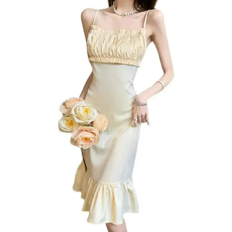 Socialite Fishtail Satin Dress Timeless Elegance Grace