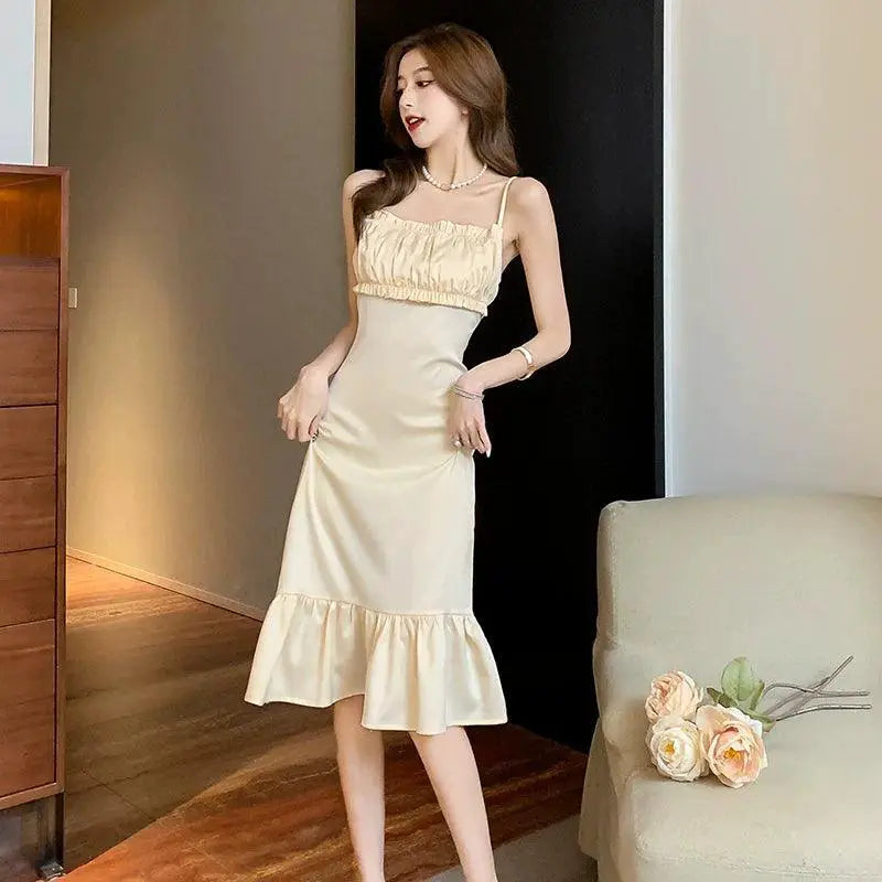Socialite Fishtail Satin Dress Timeless Elegance Grace