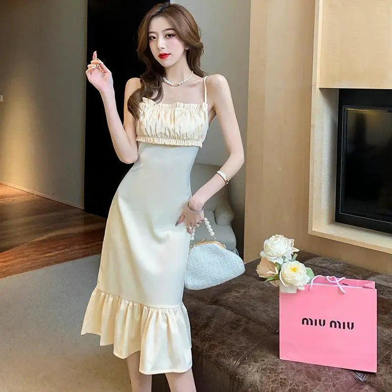 Socialite Fishtail Satin Dress Timeless Elegance Grace