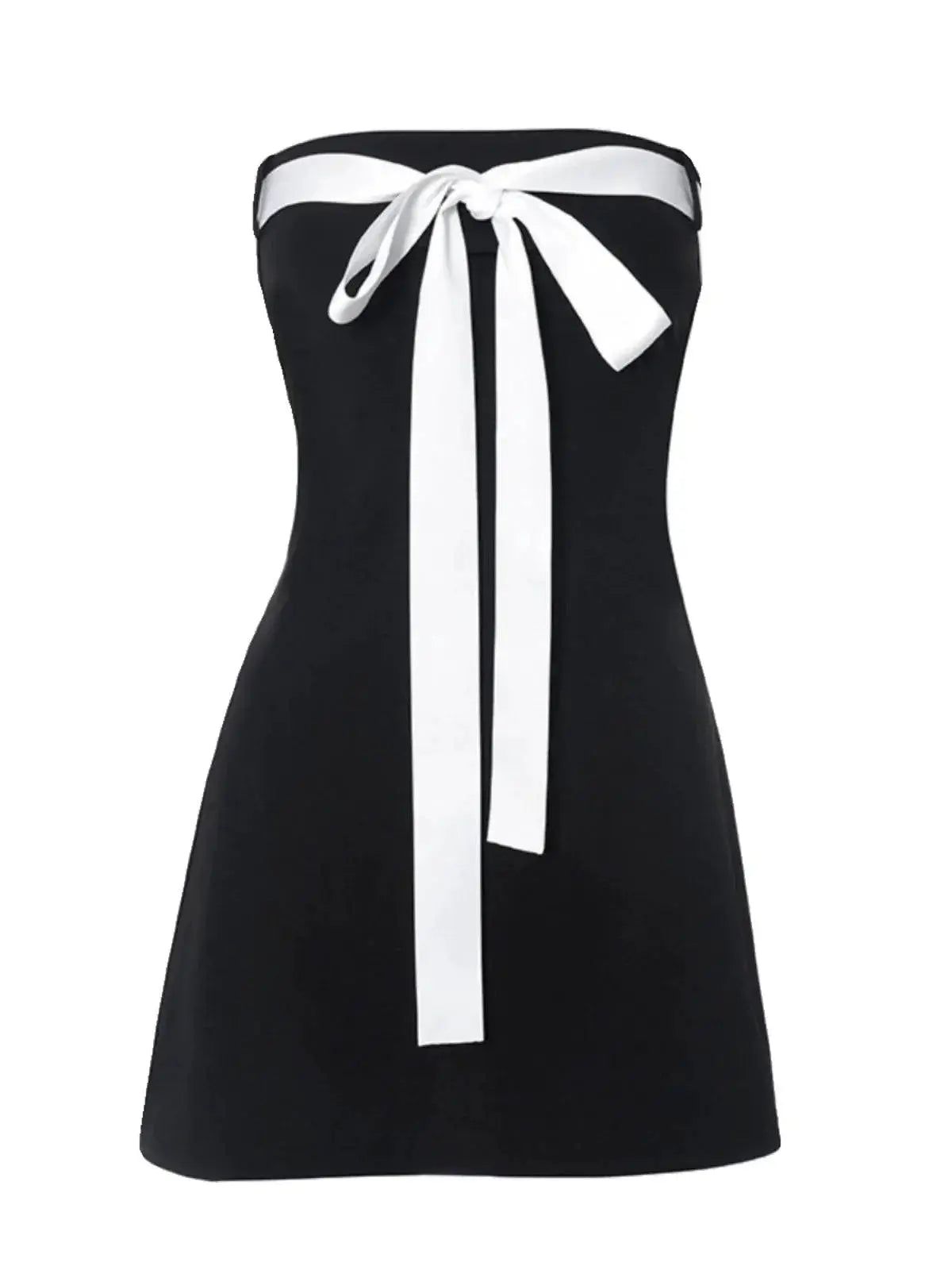 Socialite Style Bow Detail Tube Top Dress Evening Fashion