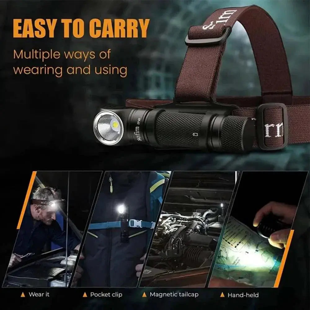 Sofirn SP40 LED Headlamp 1200 Lumen Rechargeable Outdoor