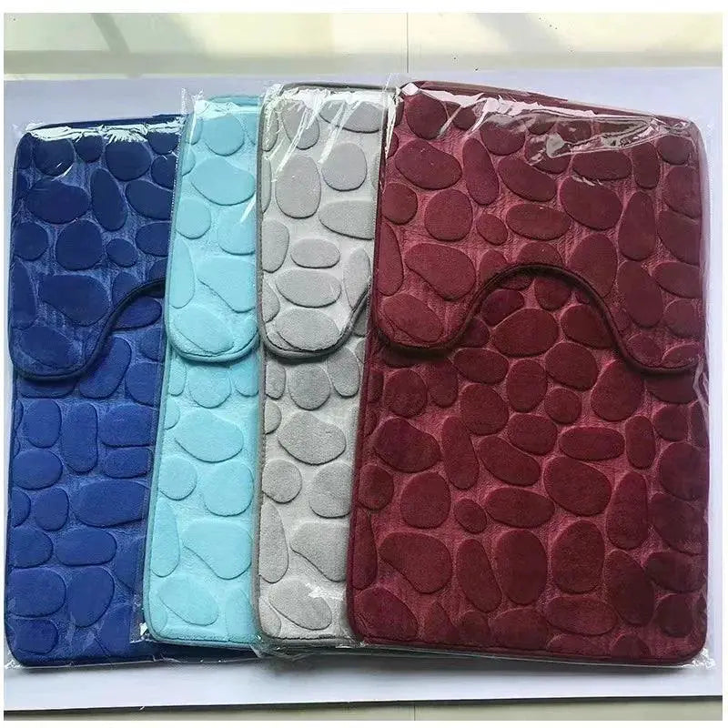 Soft Bathroom Mat Set Absorbent Anti Slip Shower Rugs