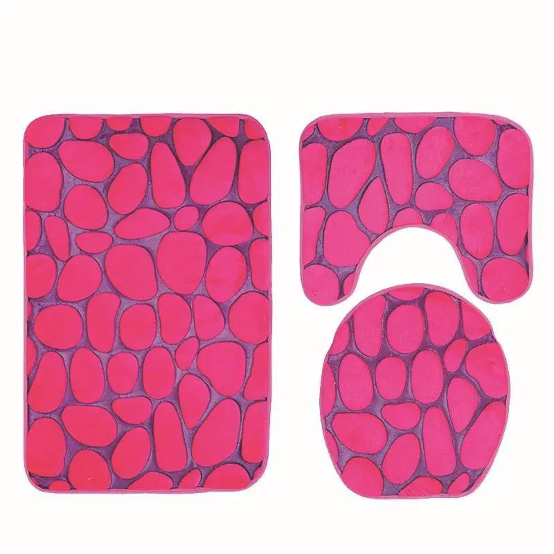 Soft Bathroom Mat Set Absorbent Anti Slip Shower Rugs