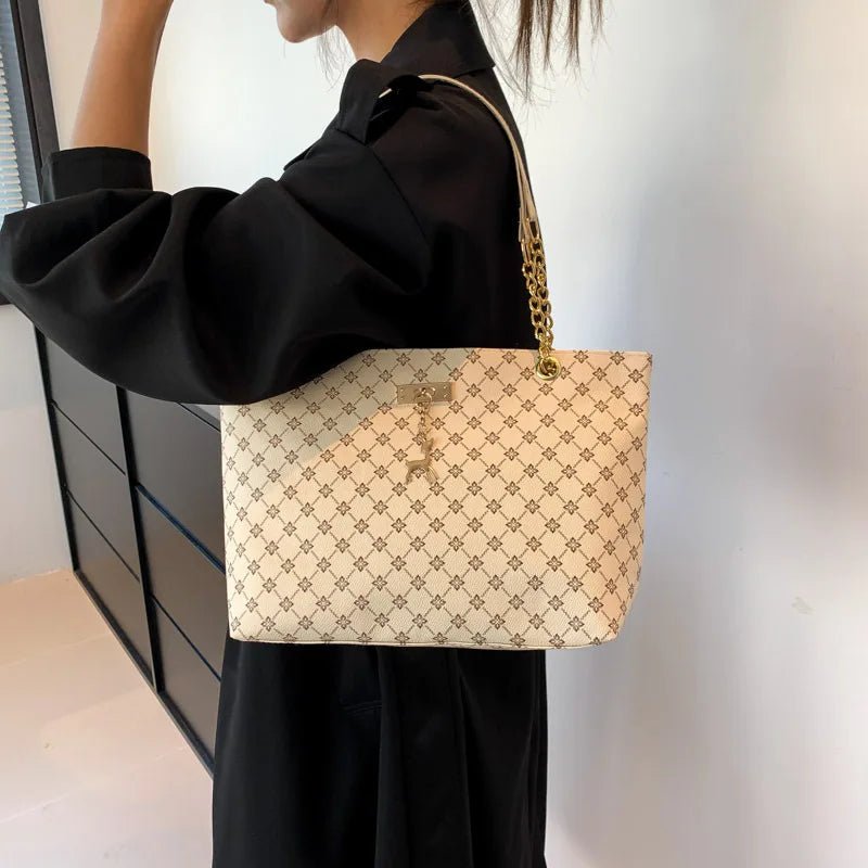 Soft PU Leather Womens Shoulder Bag Large Capacity Tote With Tassel For Everyday