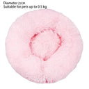 Soft Shaggy Round Cat Bed for Small Pets Cozy Washable
