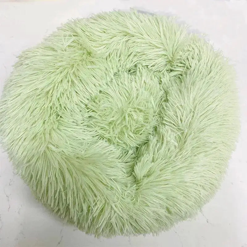 Soft Shaggy Round Cat Bed For Small Pets Cozy Washable