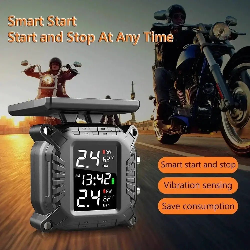 Solar Motorcycle TPMS With Temp Alarm