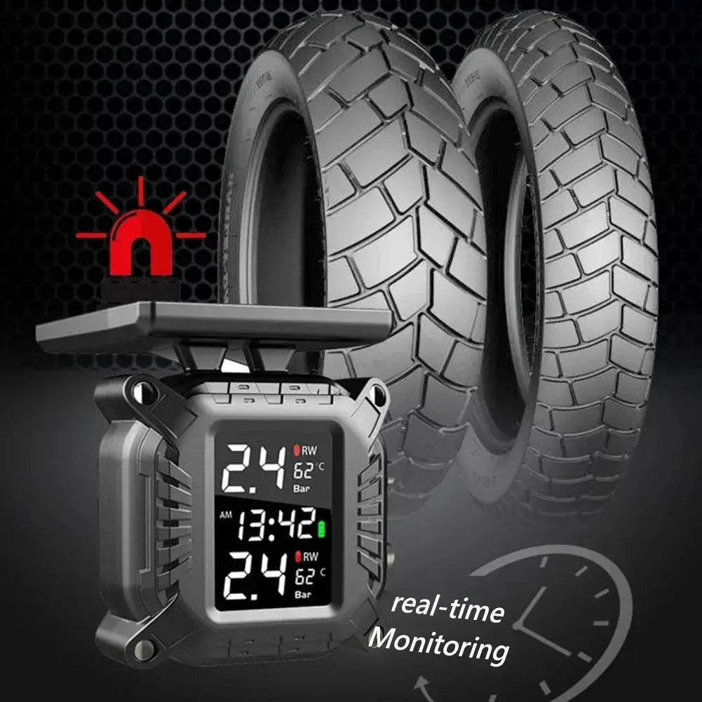 Solar Motorcycle TPMS With Temp Alarm