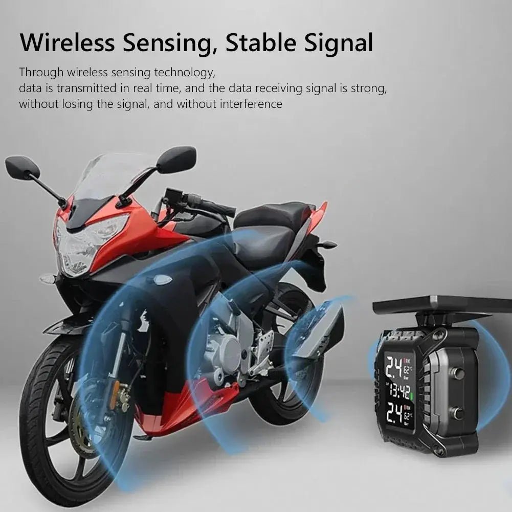 Solar Motorcycle TPMS With Temp Alarm