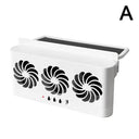 Solar Powered Car Window Vent Fan With 3 Outlets USB Powered Quick Cooling