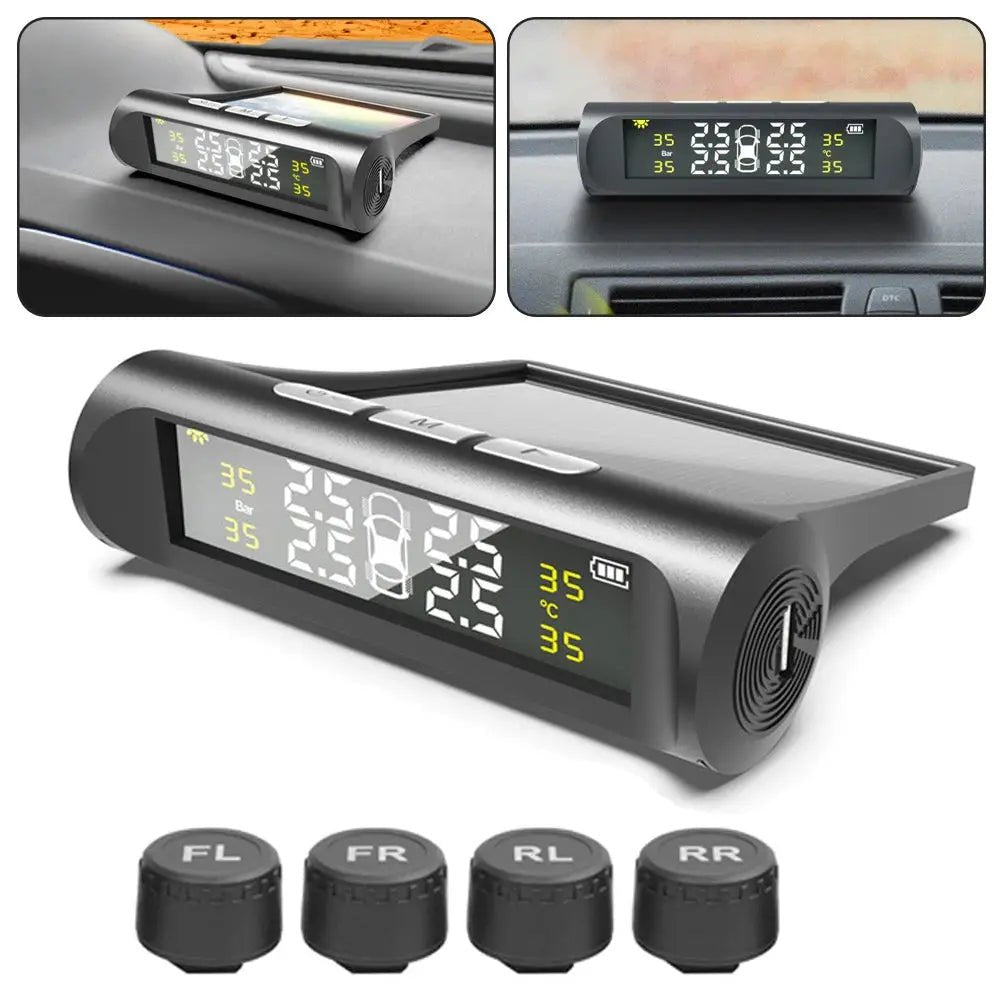 Solar Powered TPMS For Cars With Alerts