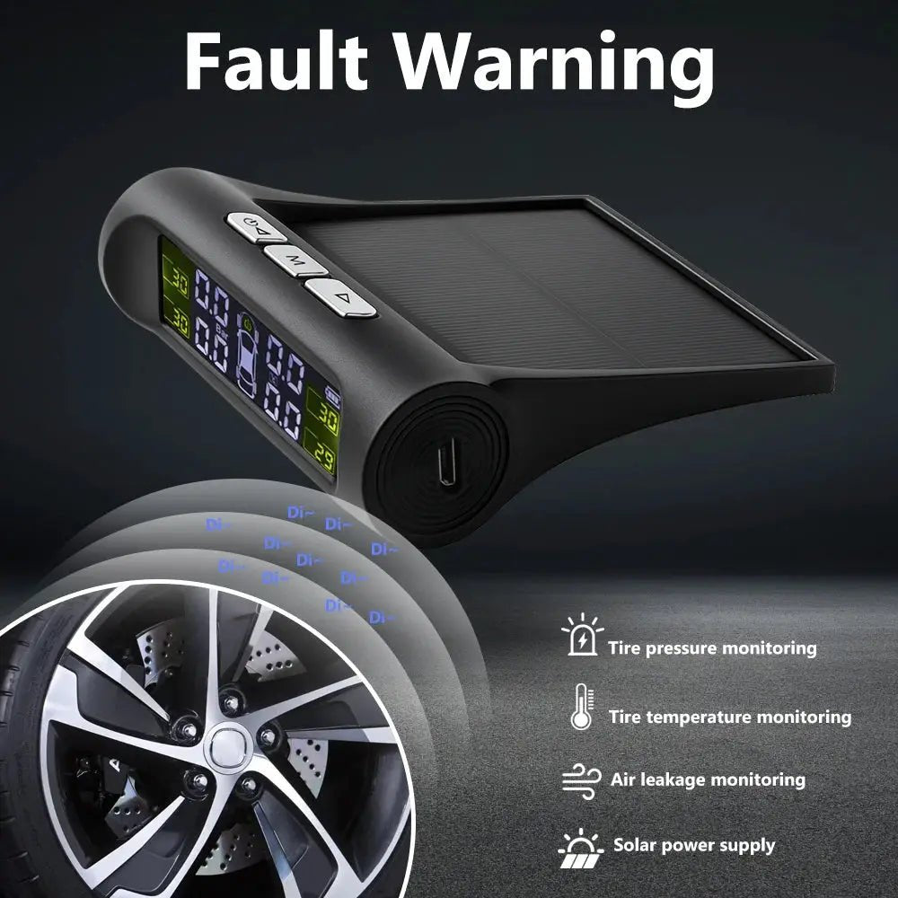 Solar Tire TPMS Monitor for Car Safety