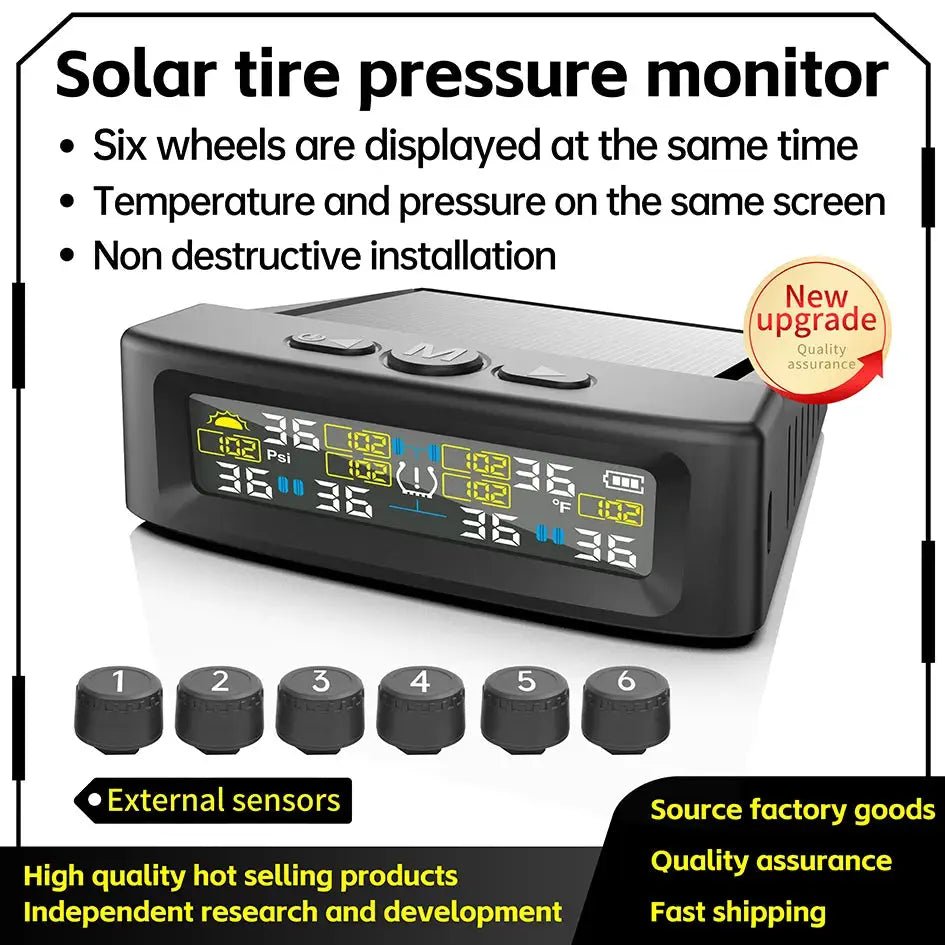Solar TPMS for Truck RVs Safe Driving