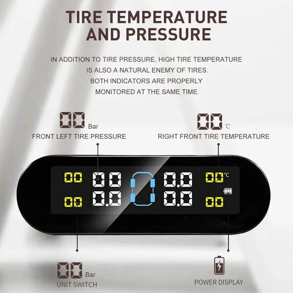 Solar TPMS Kit for Cars Tire Monitoring