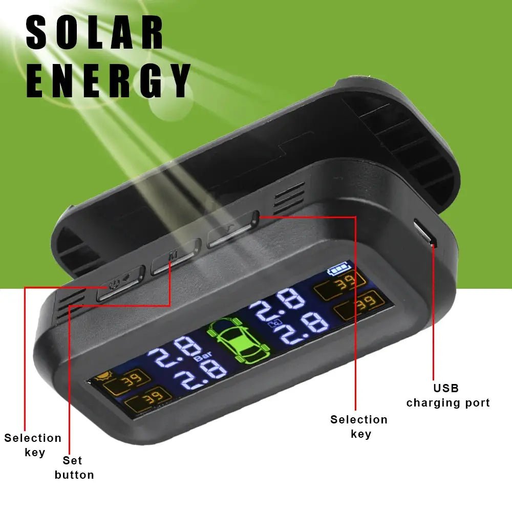 Solar USB TPMS For Safer Vehicle Driving