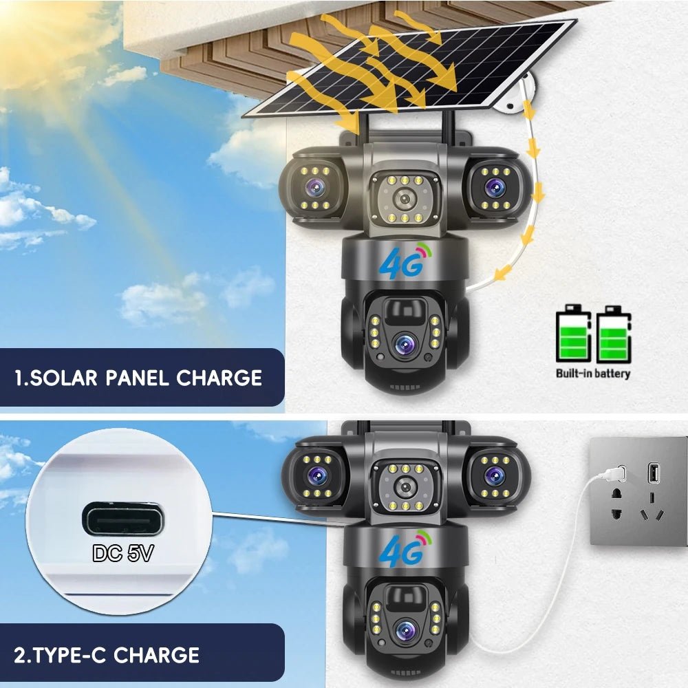 SolarGuard Solar 4G Outdoor Camera With 15MP HD Triple Lens System - All Weather