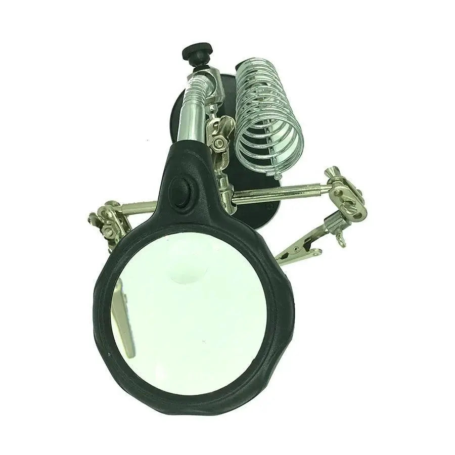 Soldering Iron Station With Magnifying Glass And LED Light