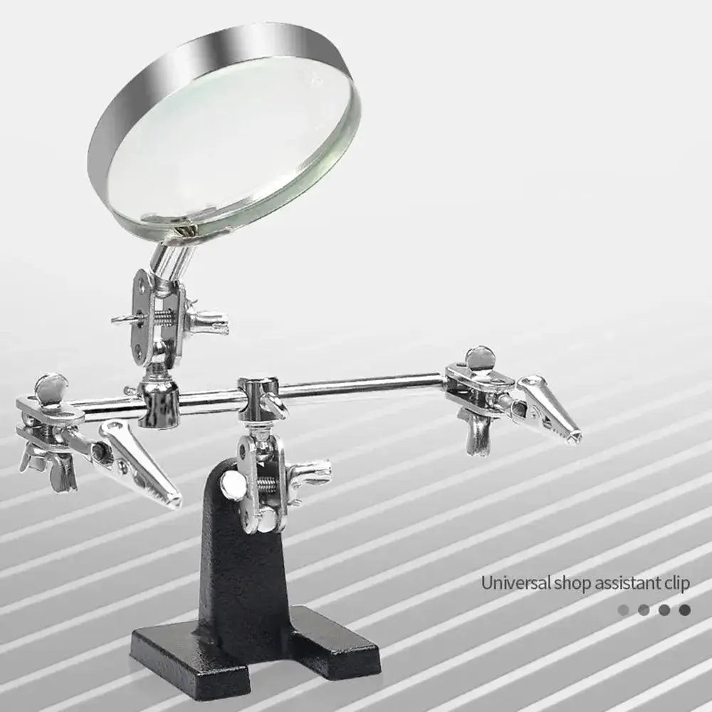 Soldering Iron Station With Magnifying Glass And LED Light