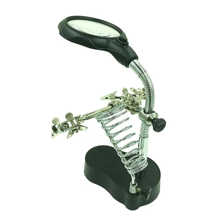 Soldering Iron Station With Magnifying Glass And LED Light