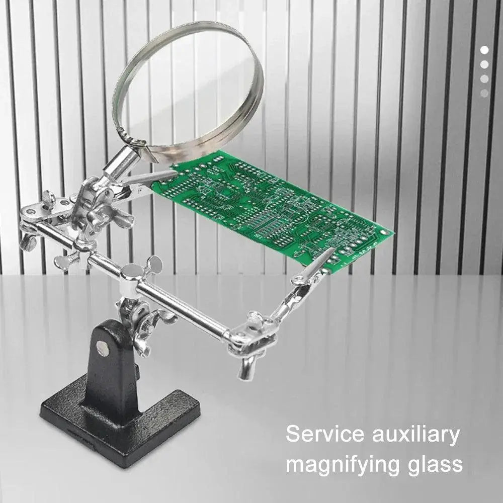 Soldering Iron Station With Magnifying Glass And LED Light