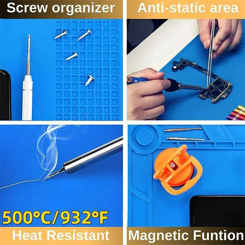 Soldering Mat for Clean Repair Workspace Gel Material Blue