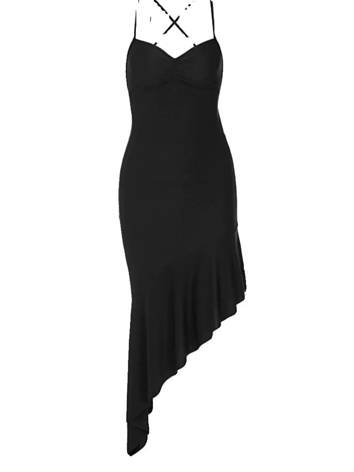 Solid Color Backless Dress Versatile Chic Style Online