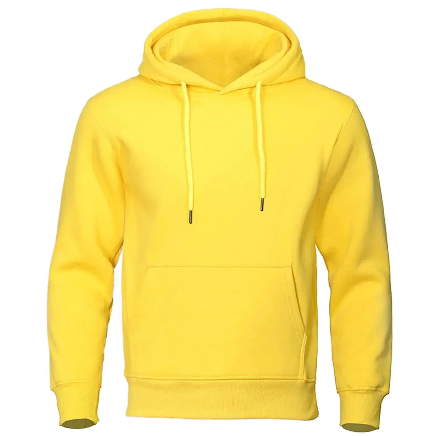Solid Color Men Fleece Hoodie Hip Hop Streetwear Sweatshirt