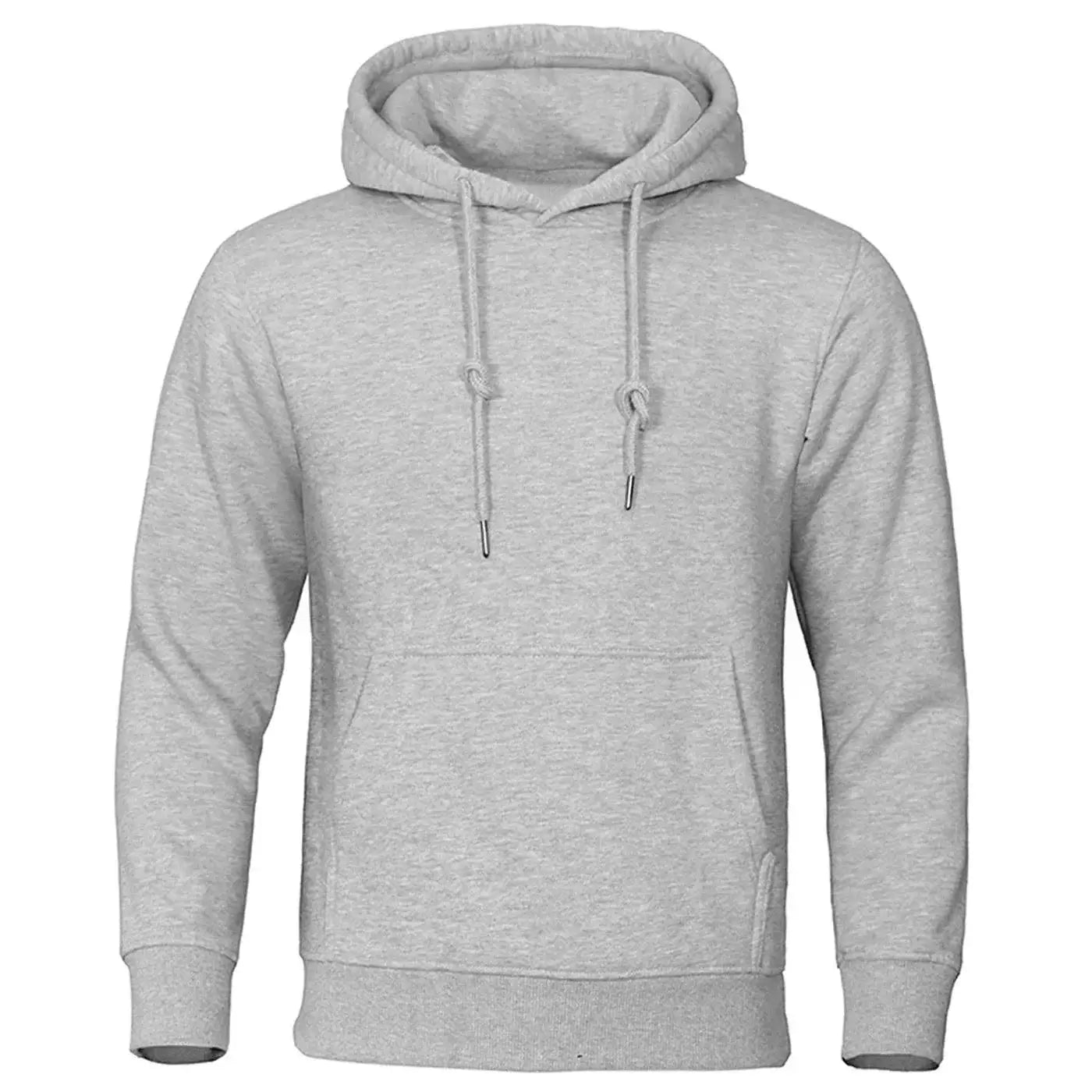 Solid Color Men Fleece Hoodie Hip Hop Streetwear Sweatshirt