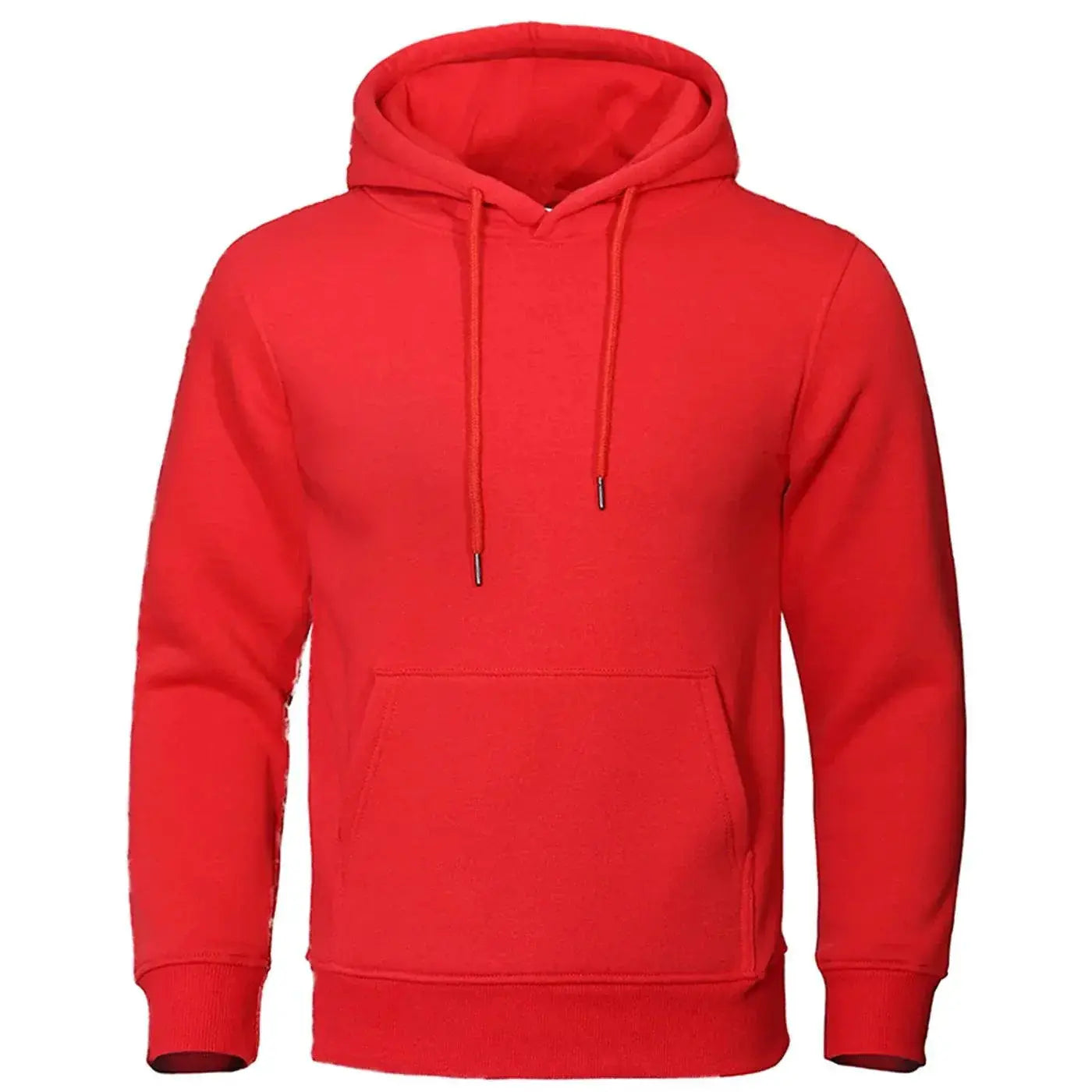 Solid Color Men Fleece Hoodie Hip Hop Streetwear Sweatshirt