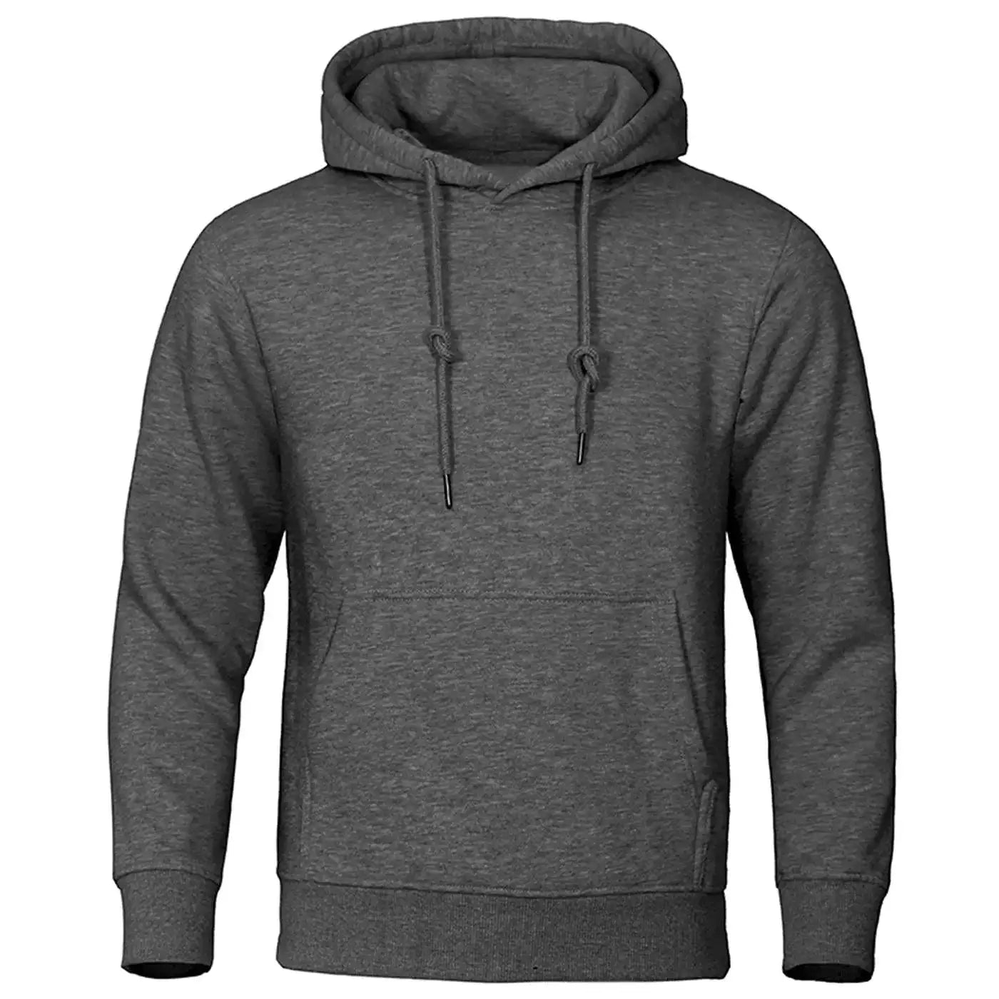 Solid Color Men Fleece Hoodie Hip Hop Streetwear Sweatshirt