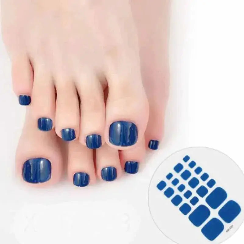 Solid Color Toe Nail Stickers for Stylish DIY Pedicures