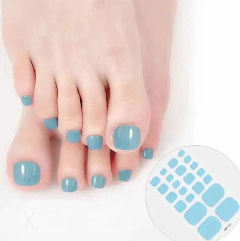 Solid Color Toe Nail Stickers for Stylish DIY Pedicures