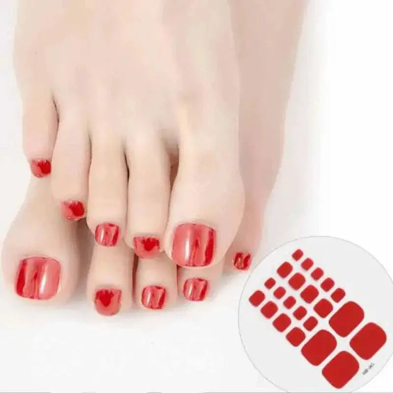 Solid Color Toe Nail Stickers for Stylish DIY Pedicures