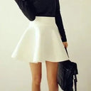 Solid Tutu Skirt Flared Mini Chic Women Stylish Versatile